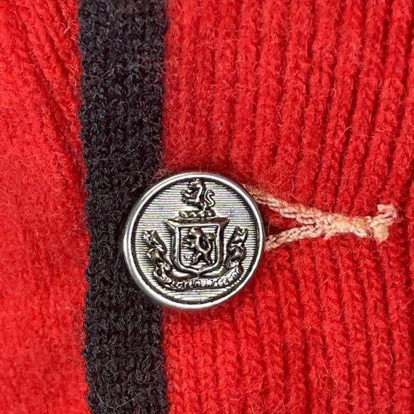 Vintage Australian Lamb's Wool Women's XS/SM Red Vest 32 in Bust Black Trim - Picture 4 of 6